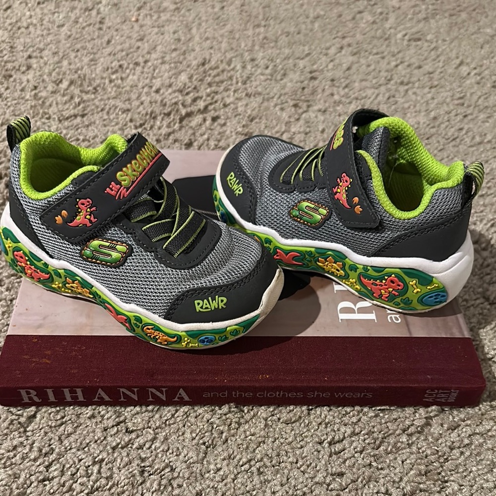 Skechers Kids' Gray and Green Shoes